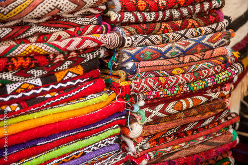 colored pashmina scarves in the market