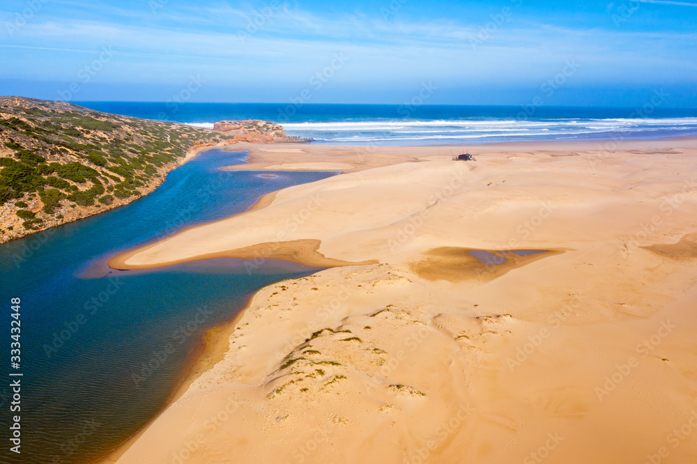 Aerial from Carapateira  on the westcoast in Portugal