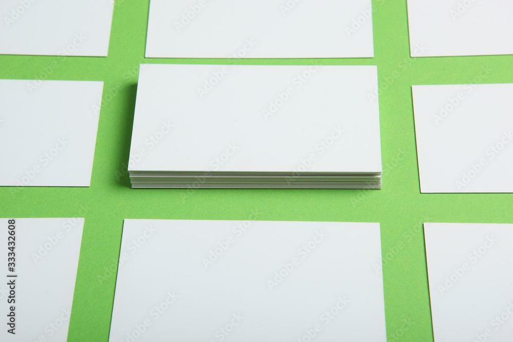 business cards on a colored background top view. Place to insert text business cards on a colored background top view. Place to insert text