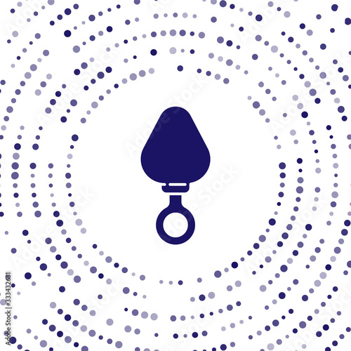Blue Anal plug icon isolated on white background. Butt plug sign. Fetish accessory. Sex toy for men and woman. Abstract circle random dots. Vector Illustration