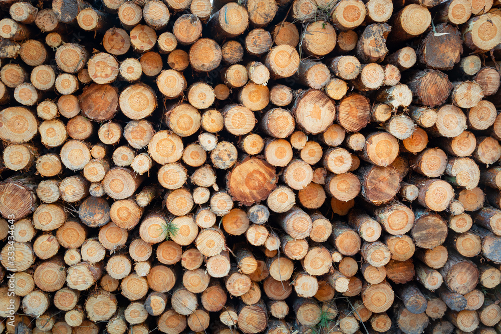 Pile of cut wood and evenly stacked, background Pile of cut wood and evenly stacked, background