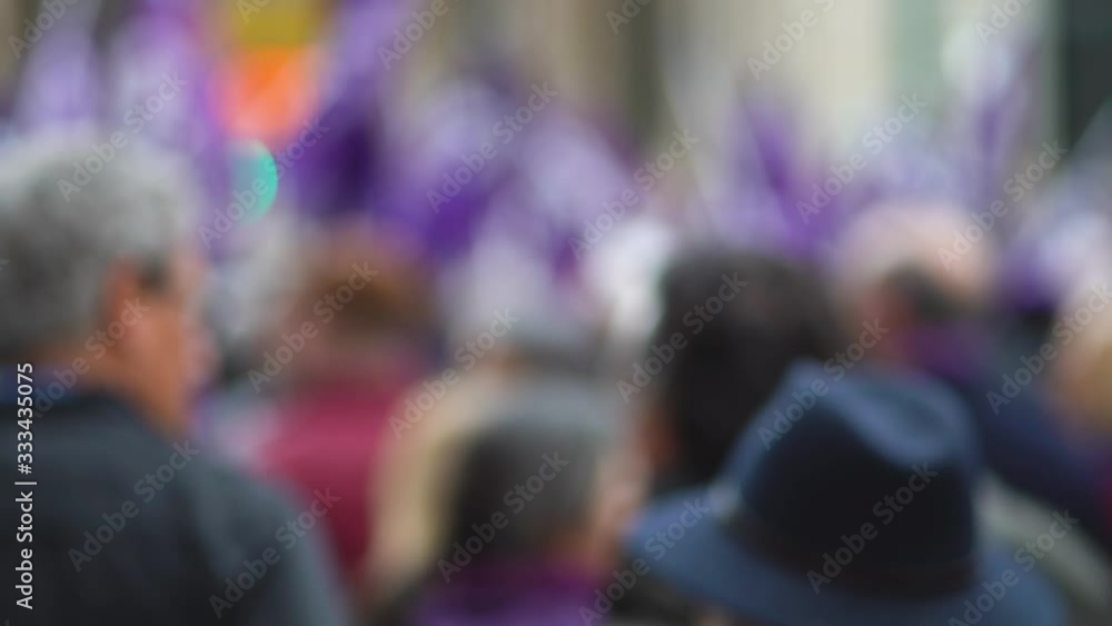 Blurred crowd of protester marching on the street. Blurred crowd of protester marching on the street.