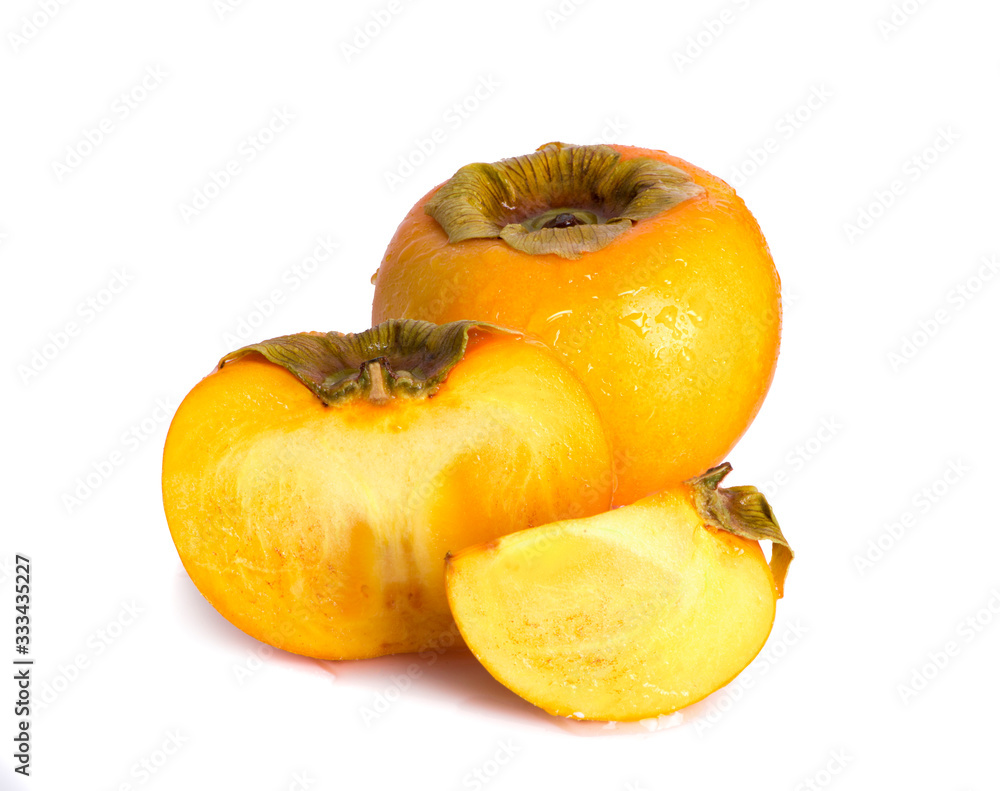 persimmons fruit an isolated on a white background