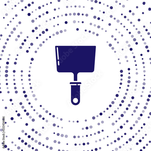 Blue Putty knife icon isolated on white background. Spatula repair tool. Spackling or paint instruments. Abstract circle random dots. Vector Illustration