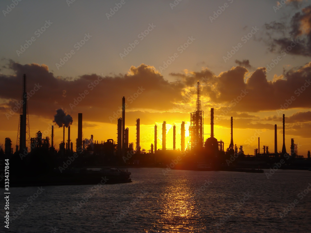 Petroleum Lpg Gas  industrial port. night view over petroleum port
