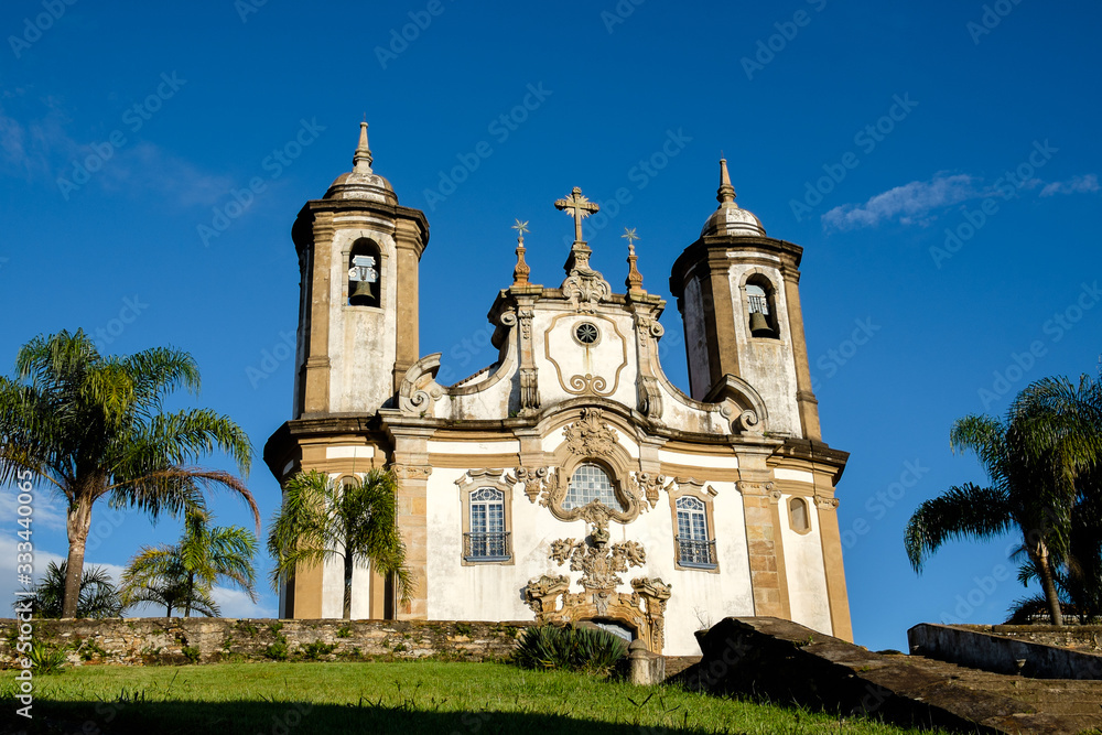 The rococo style Nossa Senhora do Carmo church in Ouro Preto