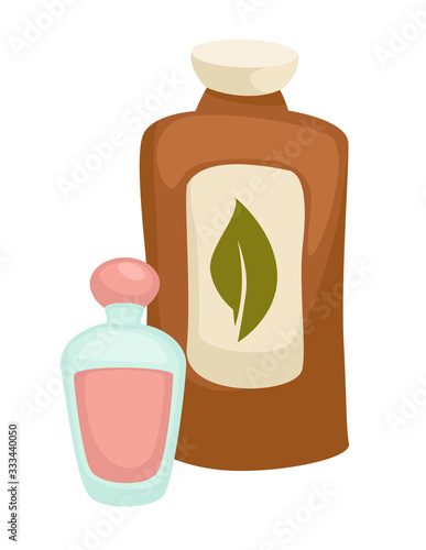 Shampoo and shower gel set, organic cosmetics for bathing