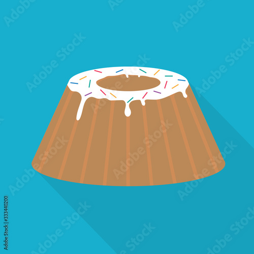 easter cake with icing- vector illustration