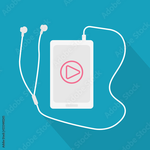 smartphone with headphones -vector illustration