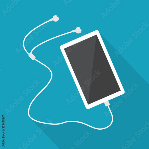 smartphone with headphones -vector illustration