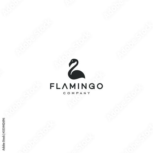 flamingo logo icon in trendy minimal line linear style