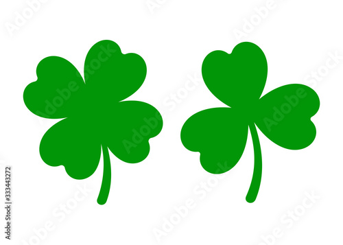 Lucky Shamrock. Four Leaf Clover Vector Clipart. Saint Patrick's Day