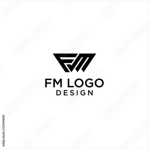 Initials FM Letter Logo Design Vector