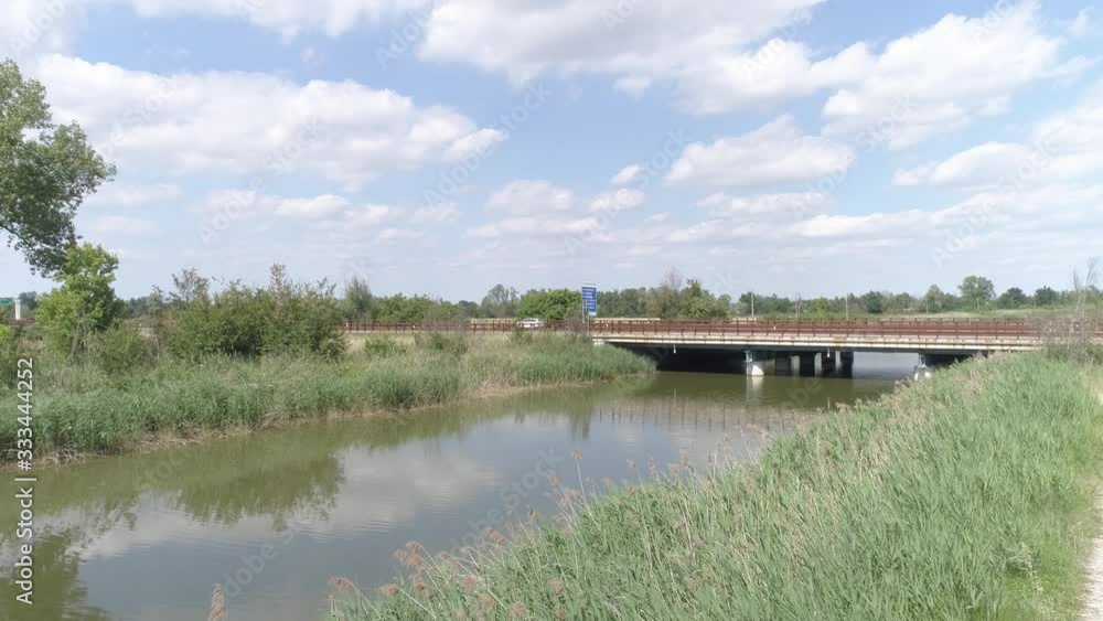 Autostrada vista aerea nella pianura padana Autostrada vista aerea nella pianura padana