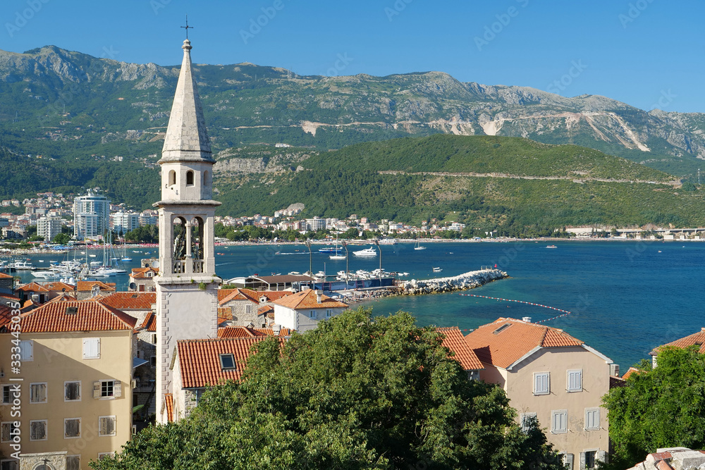 Panorama of Budva city, Montenegro