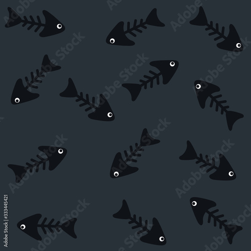 skeleton fish, vector, art, illustration