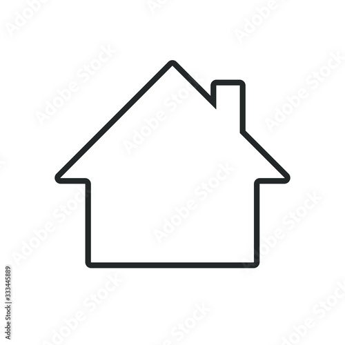Home icon. House symbol. Simple flat outline shape building logo sign. Isolated on white background. Vector illustration image.