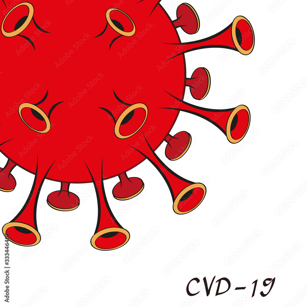 Naklejka premium Coronavirus covid-19 on a white background vector illustration