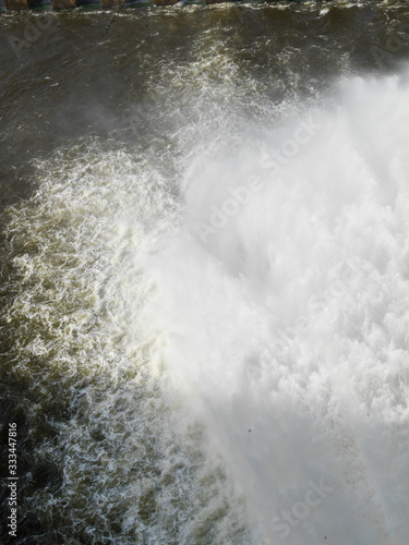 water dam  falls with full force