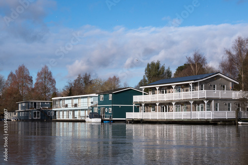 Houseboat living and mooring on River Thames photo