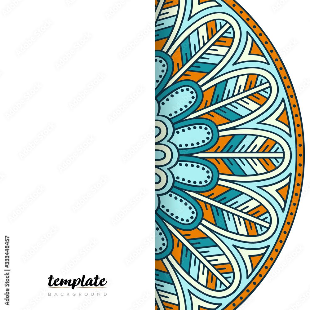 Mandala white background. Round floral ornament Mandala white background. Round floral ornament