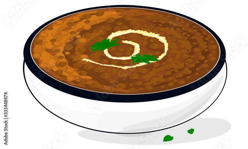 Dal Makhani or Dal Makhni Indian Food Vector