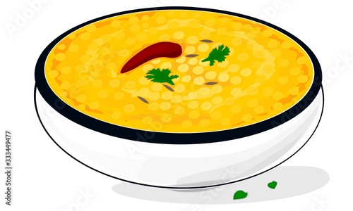 Dal Fry Indian Food Vector