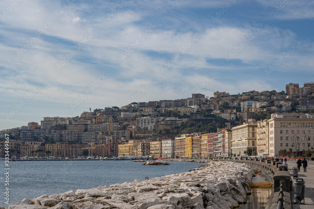 A view of the coast of Naples Italy