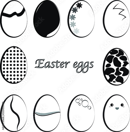 vector set of eggs