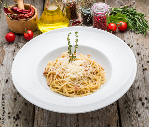 Classic Italian Cuisine Spaghetti Carbonara