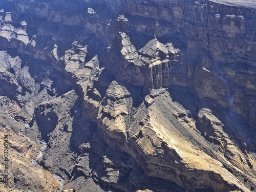 The Nakhr Grand Canyon, Jebel Shams, is said to be the most beautiful canyon in the world. Oman photo