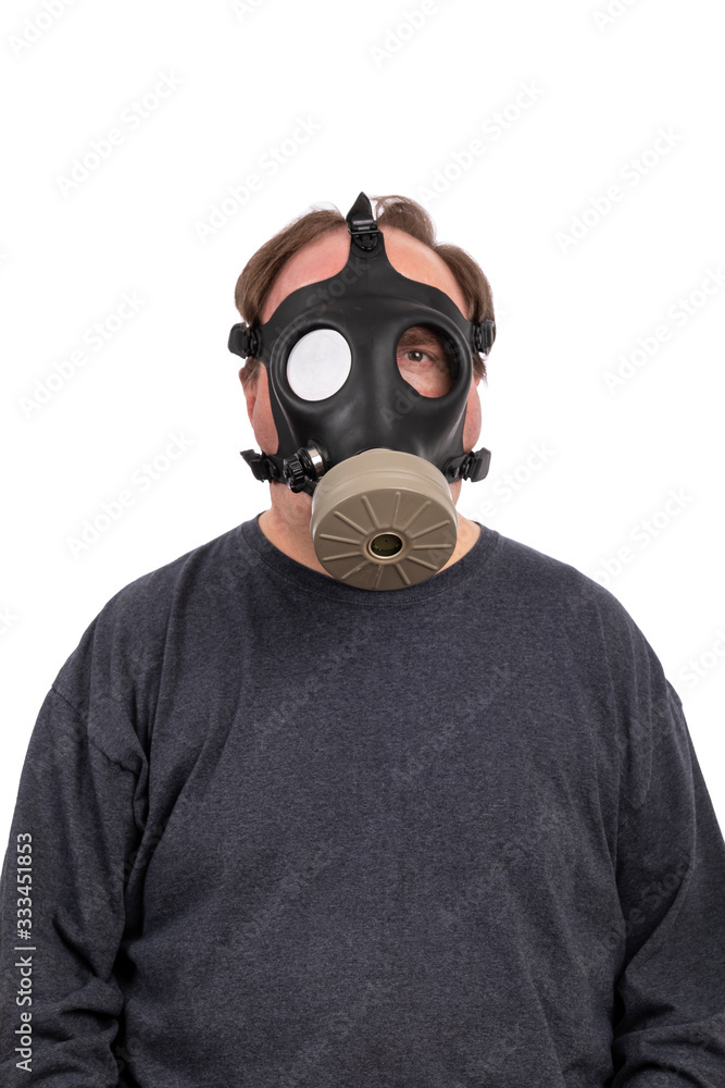 A Man Wearing A Gas Mask