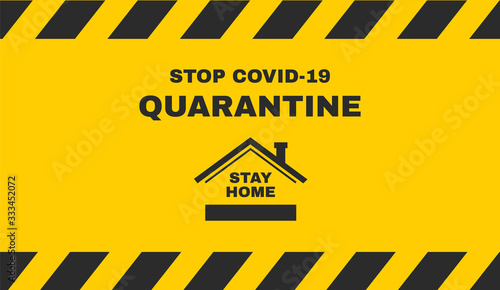 Stay home, stay safe. Stop coronavirus, quarantine banner. Vector sign for covid-19 prevention. Vector illustration.