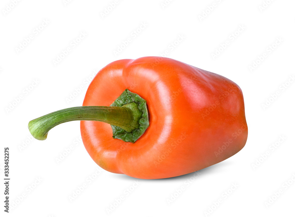Orange bell peppers isolated on a white background. Orange bell peppers isolated on a white background.