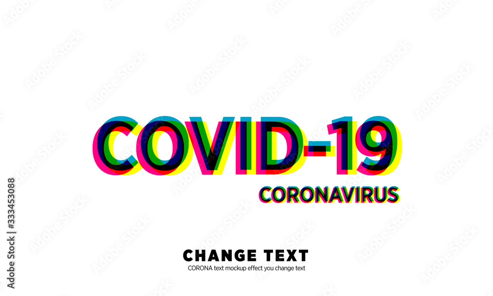 COVID-19 text  effect mocekup   vector typography banner