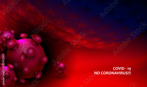 Design with abstract silhouette of coronavirus elements. Prevention of viral infections. Sign of coronavirus COVID-2019.