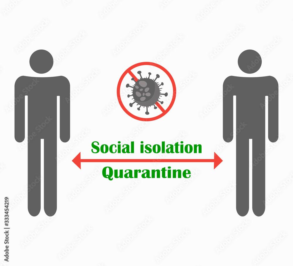 Compliance with social distance - quarantine and self-isolation. Prevention of coronavirus. Keeping distance between people - vector illustration isolated Compliance with social distance - quarantine and self-isolation. Prevention of coronavirus. Keeping distance between people - vector illustration isolated