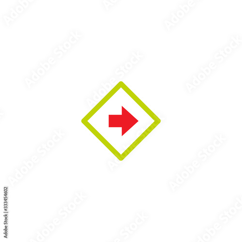 red right arrow with shadow in green square rhomb icon. Isolated on white. Free Download red right arrow with shadow in green square rhomb icon. Isolated on white. - GFXLoad