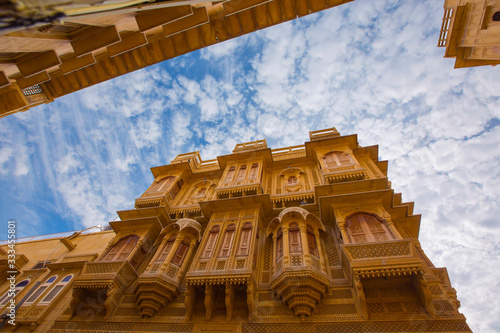 Golden City Jaisalmer, Rajasthan, India. The beautiful architecture of Jaisalmer. photo