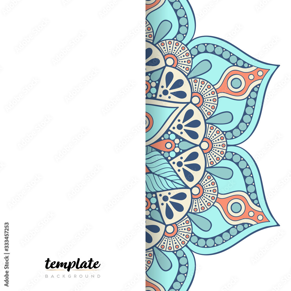 Fototapeta premium Mandala white background. Round floral ornament
