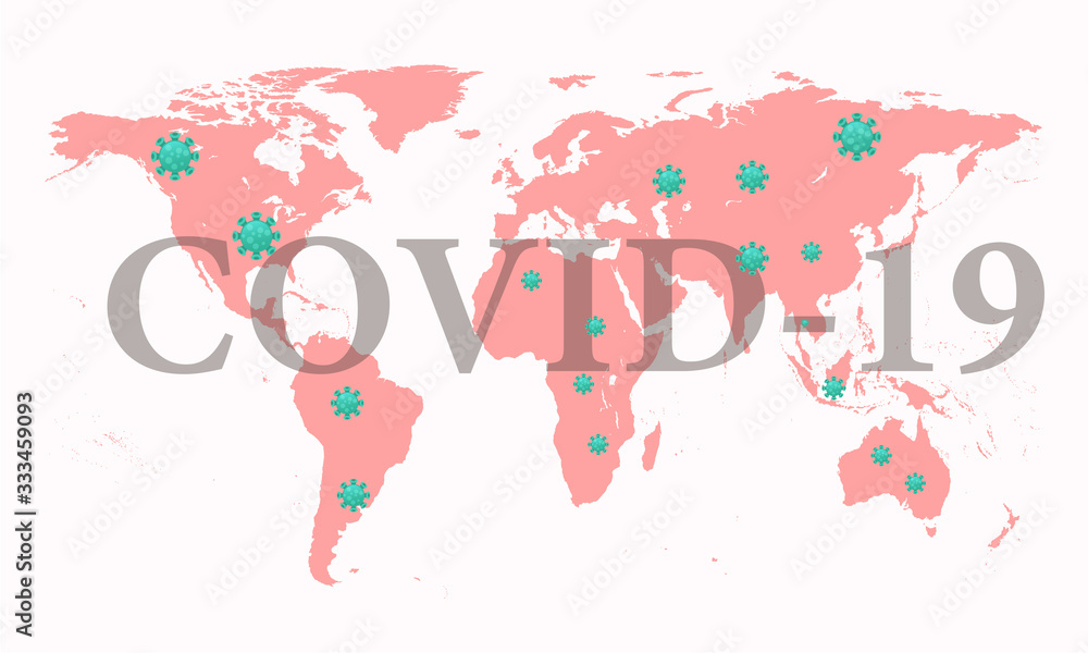 World map of Coronavirus (Covid-19), Close-up countries with Covid-19, Covid 19 map