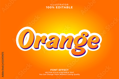 Orange text effect, editable text style