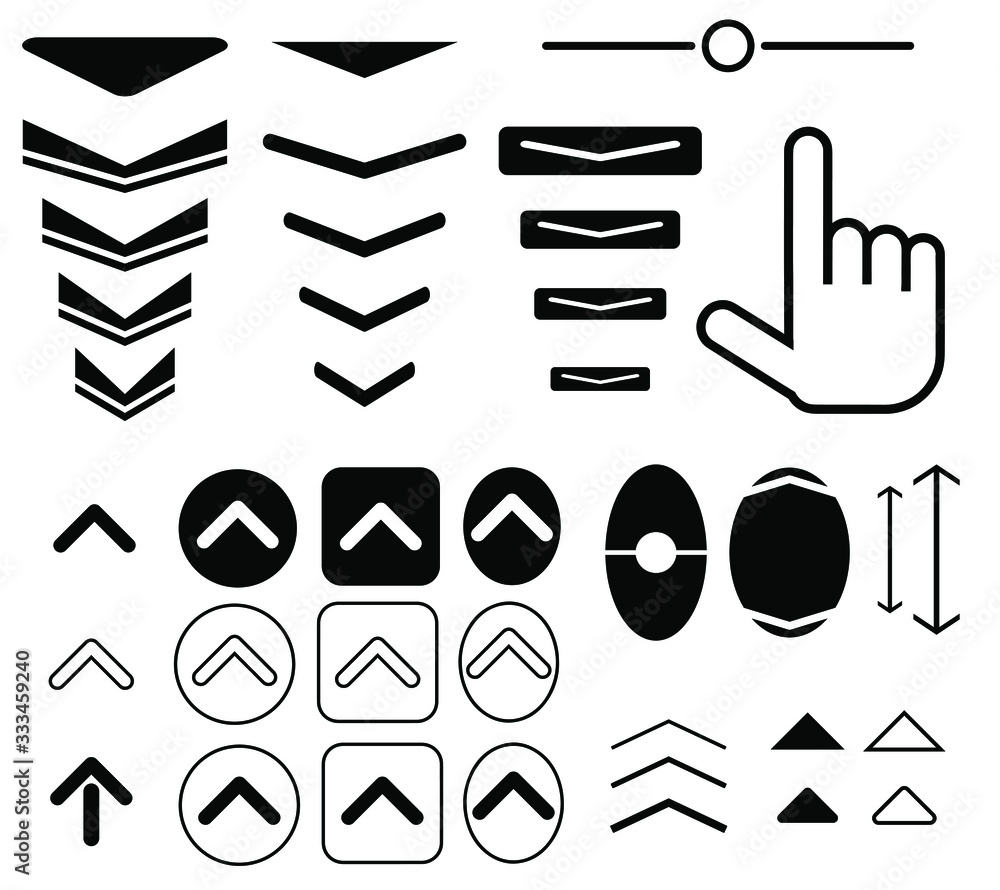 vector black arrow icons set Stock Vector | Adobe Stock