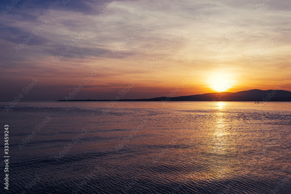 Sunset on the black sea coast Gelendzhik, Krasnodar region