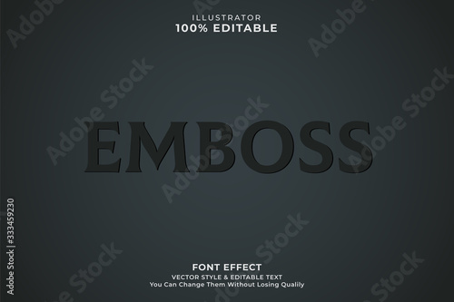 Emboss text effect,  editable font