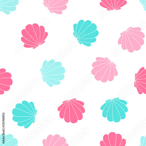 Hand drawing clam pattern seamless vector illustration.