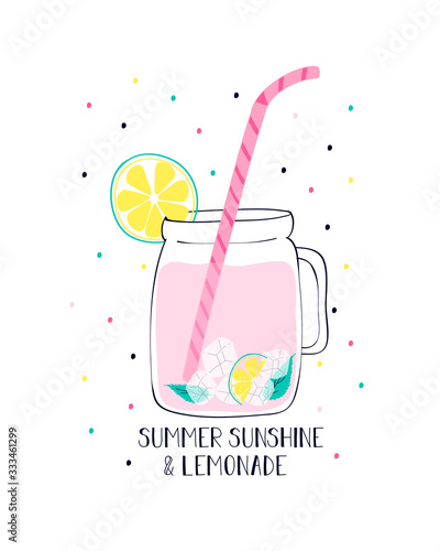 Hand drawing cocktail vector illustration.