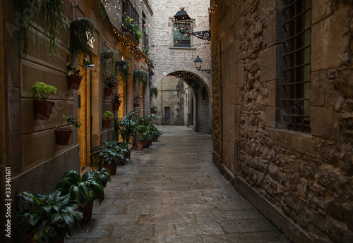 Fototapeta Naklejka Na Ścianę i Meble -  Barcelona alleyway