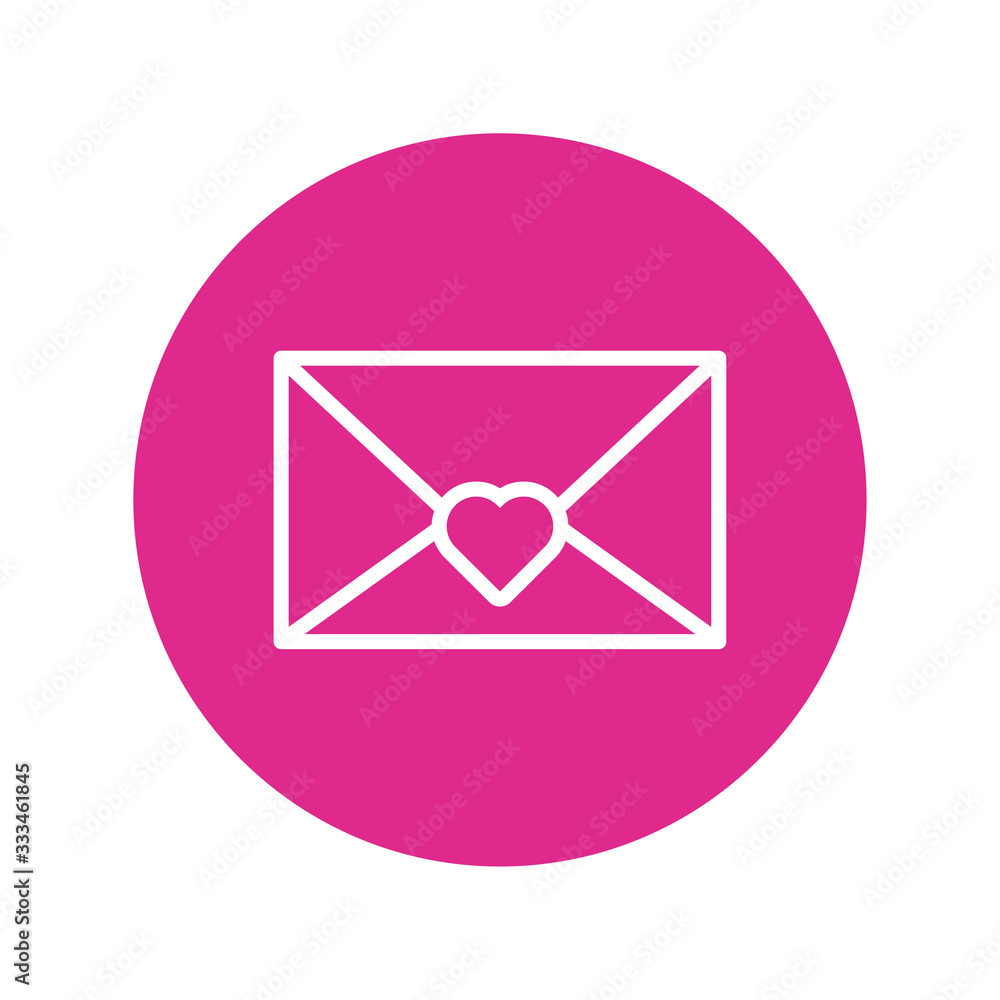 happy valentines day envelope with heart block and line style happy valentines day envelope with heart block and line style