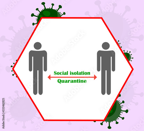 Prevention from coronavirus - social distance and quarantine. Vector. Illustration. Social isolation, prevention from coronavirus